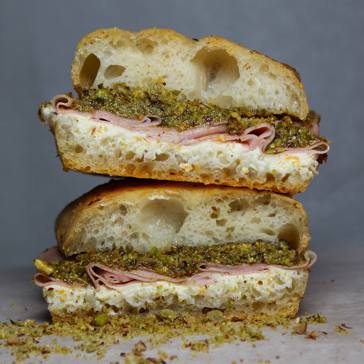 #1 Citrus Mascarpone - Mortadella - Pistachio Pesto